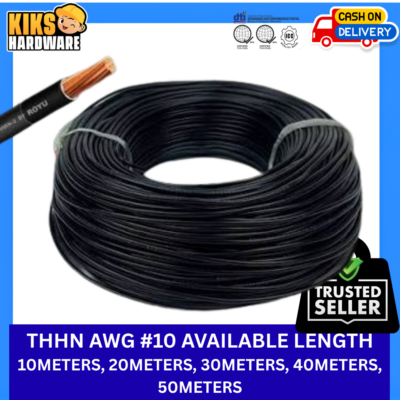 ROYU THHN/THWN AWG #10 SOLD PER LENGTH 10METERS, 20METERS, 30METERS, 40METERS, 50METERS